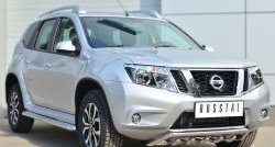 24 649 р. Широкая защита порогов SLITKOFF Nissan Terrano D10 рестайлинг (2016-2022)  с доставкой в г. Майкоп. Увеличить фотографию 4