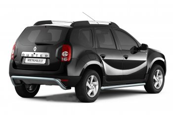 4 409 р. Защита заднего бампера PT GROUP Ø51мм ИСКРА (ППК) RENAULT Duster 2012-/ NISSAN Terrano 2014- Nissan Terrano D10 дорестайлинг (2013-2016) (Сталь с полимерным покрытием, цвет: Серебристый (Искра))  с доставкой в г. Майкоп. Увеличить фотографию 2
