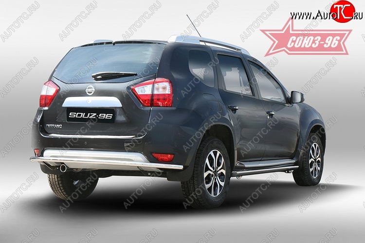 9 179 р. Защита заднего бампера Souz-96 (d42) Nissan Terrano D10 дорестайлинг (2013-2016)  с доставкой в г. Майкоп