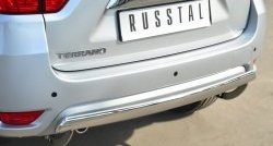 11 599 р. Защита заднего бампера из овальной трубы диаметром 75x42 мм Russtal Nissan Terrano D10 дорестайлинг (2013-2016)  с доставкой в г. Майкоп. Увеличить фотографию 2