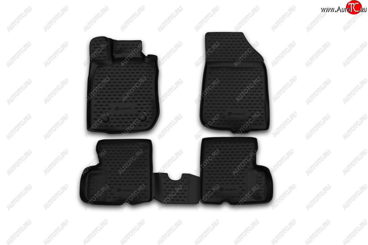 2 499 р. Комплект ковриков в салон (2WD) Element 4 шт. (полиуретан) Nissan Terrano D10 дорестайлинг (2013-2016)  с доставкой в г. Майкоп