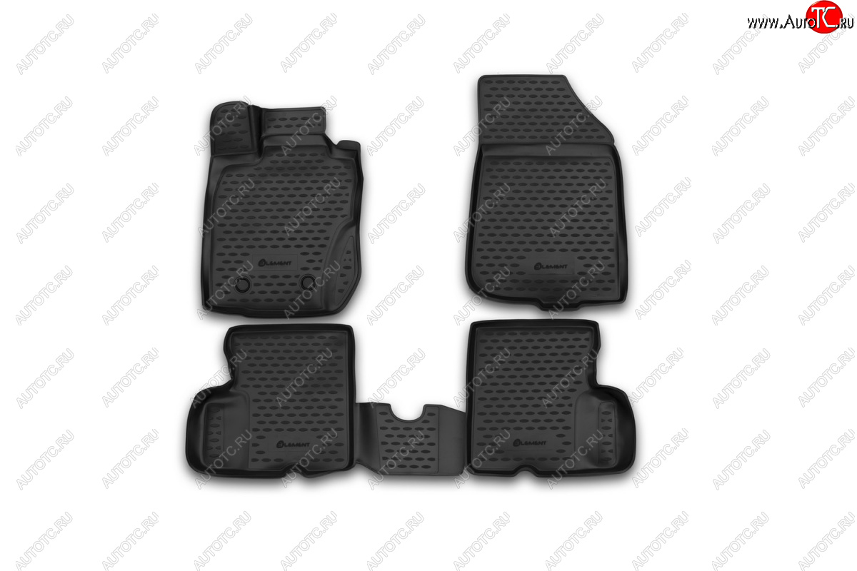 2 499 р. Комплект ковриков в салон (4WD) Element 4 шт. (полиуретан) Nissan Terrano D10 дорестайлинг (2013-2016)  с доставкой в г. Майкоп