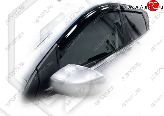 1 899 р. Дефлектора окон CA-Plastic Nissan Tiida 2 хэтчбек C13 дорестайлинг (2015-2016) (Classic полупрозрачный, Без хром.молдинга)  с доставкой в г. Майкоп