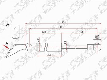 Правый газовый упор крышки багажника SAT Nissan Tiida 1 хэтчбэк C11 дорестайлинг, Япония (2004-2007)