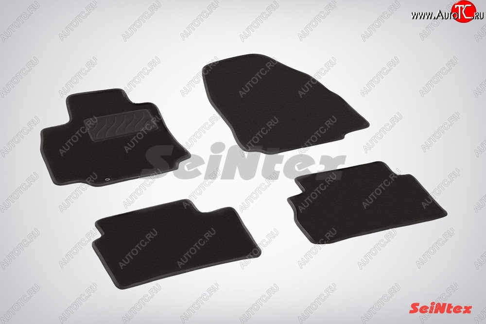 2 899 р. Комплект ворсовых ковриков в салон LUX Seintex  Nissan Tiida ( 1 хэтчбэк,  2 хэтчбек) (2004-2019) C11 дорестайлинг, Япония, C12 (Чёрный)  с доставкой в г. Майкоп