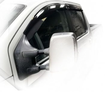 2 399 р. Дефлектора окон CA-Plastic  Nissan titan (2003-2015) (серия Шелкография белая, Без хром.молдинга)  с доставкой в г. Майкоп. Увеличить фотографию 2