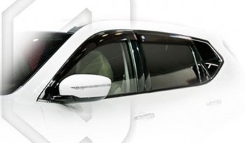 Дефлектора окон CA-Plastic Nissan X-trail 3 T32 дорестайлинг (2013-2018) (Classic полупрозрачный, Без хром.молдинга)