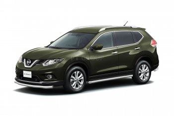 25 699 р. Защита порогов вогнутая из трубы Ø63 Petroil Tuning Nissan X-trail 3 T32 рестайлинг (2017-2022) (Нержавеющая полированная сталь)  с доставкой в г. Майкоп. Увеличить фотографию 2