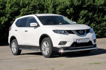 25 699 р. Защита порогов вогнутая из трубы Ø63 Petroil Tuning Nissan X-trail 3 T32 рестайлинг (2017-2022) (Нержавеющая полированная сталь)  с доставкой в г. Майкоп. Увеличить фотографию 3