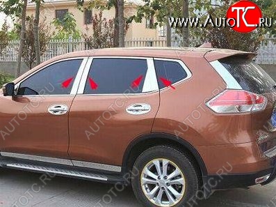 5 349 р. Центральные накладки на стойки дверей СТ Nissan X-trail 3 T32 рестайлинг (2017-2022) (Неокрашенные)  с доставкой в г. Майкоп