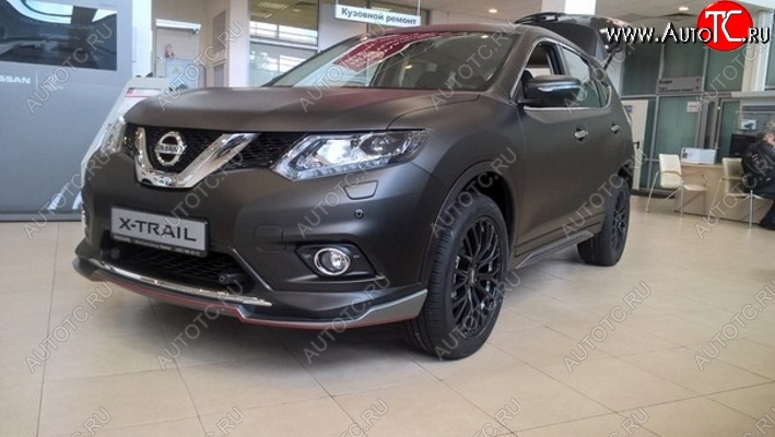 5 549 р. Накладка на передний бампер АвтоКрат  Nissan X-trail  3 T32 (2017-2022) рестайлинг (Неокрашенная)  с доставкой в г. Майкоп