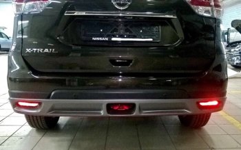 5 649 р. Накладка на задний бампер АвтоКрат Nissan X-trail 3 T32 рестайлинг (2017-2022) (Неокрашенная)  с доставкой в г. Майкоп. Увеличить фотографию 2