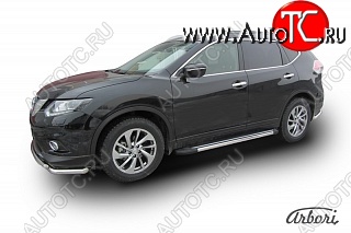 12 509 р. Порожки для ног Arbori Luxe Black Nissan X-trail 3 T32 рестайлинг (2017-2022)  с доставкой в г. Майкоп