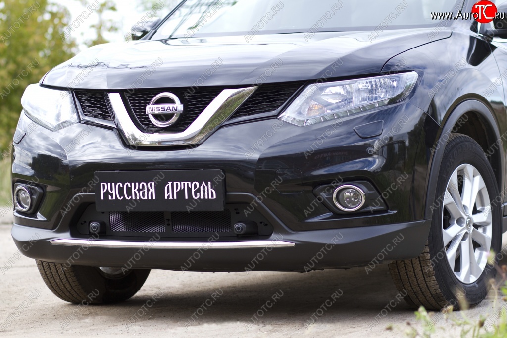 1 799 р. Защитная сетка решетки переднего бампера РА Nissan X-trail 3 T32 рестайлинг (2017-2022)  с доставкой в г. Майкоп