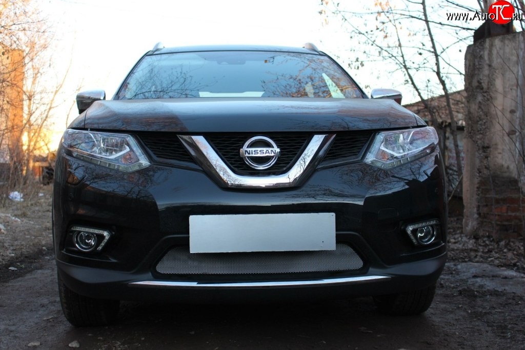 1 539 р. Сетка на бампер Russtal (хром) Nissan X-trail 3 T32 рестайлинг (2017-2022)  с доставкой в г. Майкоп