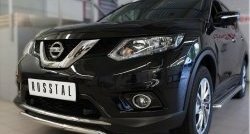 14 849 р. Защита переднего бампера (Ø42 мм волна, нержавейка) SLITKOFF  Nissan X-trail  3 T32 (2013-2018) дорестайлинг  с доставкой в г. Майкоп. Увеличить фотографию 2