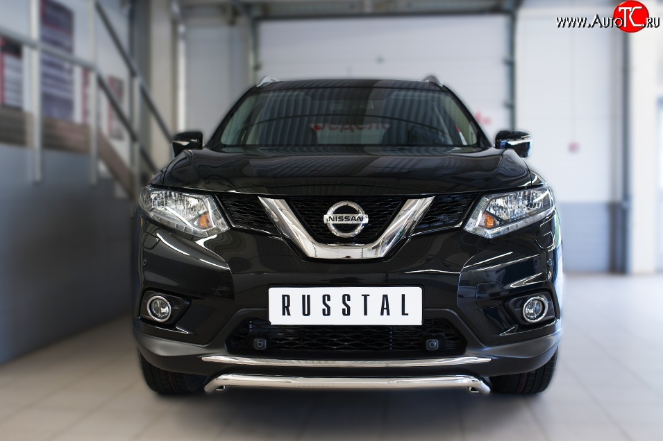 14 849 р. Защита переднего бампера (Ø42 мм волна, нержавейка) SLITKOFF  Nissan X-trail  3 T32 (2013-2018) дорестайлинг  с доставкой в г. Майкоп