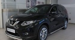 23 899 р. Защита переднего бампера (2 трубы Ø63 мм с зубами, нержавейка) SLITKOFF  Nissan X-trail  3 T32 (2013-2018) дорестайлинг  с доставкой в г. Майкоп. Увеличить фотографию 4
