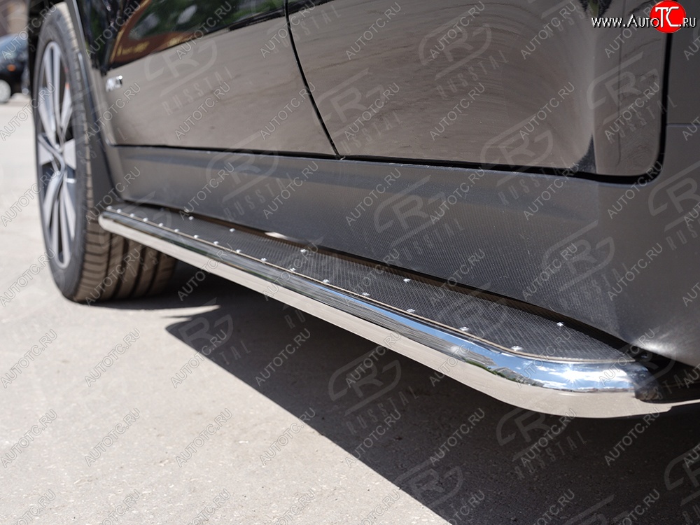 35 549 р. Защита порогов из круглой трубы диаметром 42 мм SLITKOFF v3 Nissan X-trail 3 T32 рестайлинг (2017-2022)  с доставкой в г. Майкоп