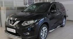 83 999 р. Защита порогов с пластиковыми вставками для ног из круглой трубы диаметром 76 мм Russtal Nissan X-trail 3 T32 рестайлинг (2017-2022) (Защита порогов с со скосами на торцах (вариант 1))  с доставкой в г. Майкоп. Увеличить фотографию 4