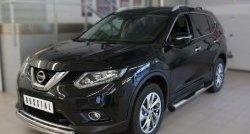 83 999 р. Защита порогов с пластиковыми вставками для ног из круглой трубы диаметром 76 мм Russtal Nissan X-trail 3 T32 рестайлинг (2017-2022) (Защита порогов с со скосами на торцах (вариант 1))  с доставкой в г. Майкоп. Увеличить фотографию 7