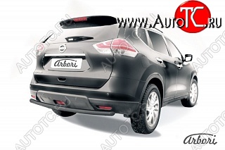 5 669 р. Защита заднего бампера Arbori (черная, 1 труба d57 mm). Nissan X-trail 3 T32 рестайлинг (2017-2022)  с доставкой в г. Майкоп