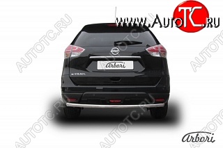 4 499 р. Защита заднего бампера Arbori (нержавейка, 1 труба d57 mm). Nissan X-trail 3 T32 рестайлинг (2017-2022)  с доставкой в г. Майкоп