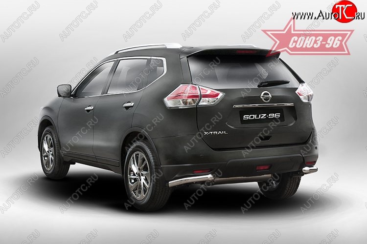10 619 р. Защита заднего бампера из боковых уголков Souz-96 (d60) Nissan X-trail 3 T32 рестайлинг (2017-2022)  с доставкой в г. Майкоп