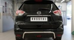 Защита заднего бампера (Ø42 мм волна, нержавейка) SLITKOFF Nissan X-trail  3 T32 (2017-2022) рестайлинг