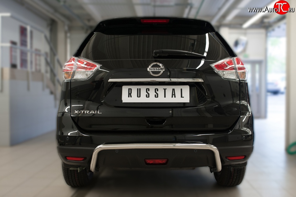 14 849 р. Защита заднего бампера (Ø42 мм волна, нержавейка) SLITKOFF  Nissan X-trail  3 T32 (2017-2022) рестайлинг  с доставкой в г. Майкоп