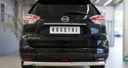 Защита заднего бампера (Ø75x42 мм, нержавейка) Russtal Nissan X-trail 3 T32 рестайлинг (2017-2022)