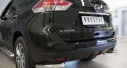 13 999 р. Защита заднего бампера (Ø63 мм уголки, нержавейка) SLITKOFF Nissan X-trail 3 T32 рестайлинг (2017-2022)  с доставкой в г. Майкоп. Увеличить фотографию 2