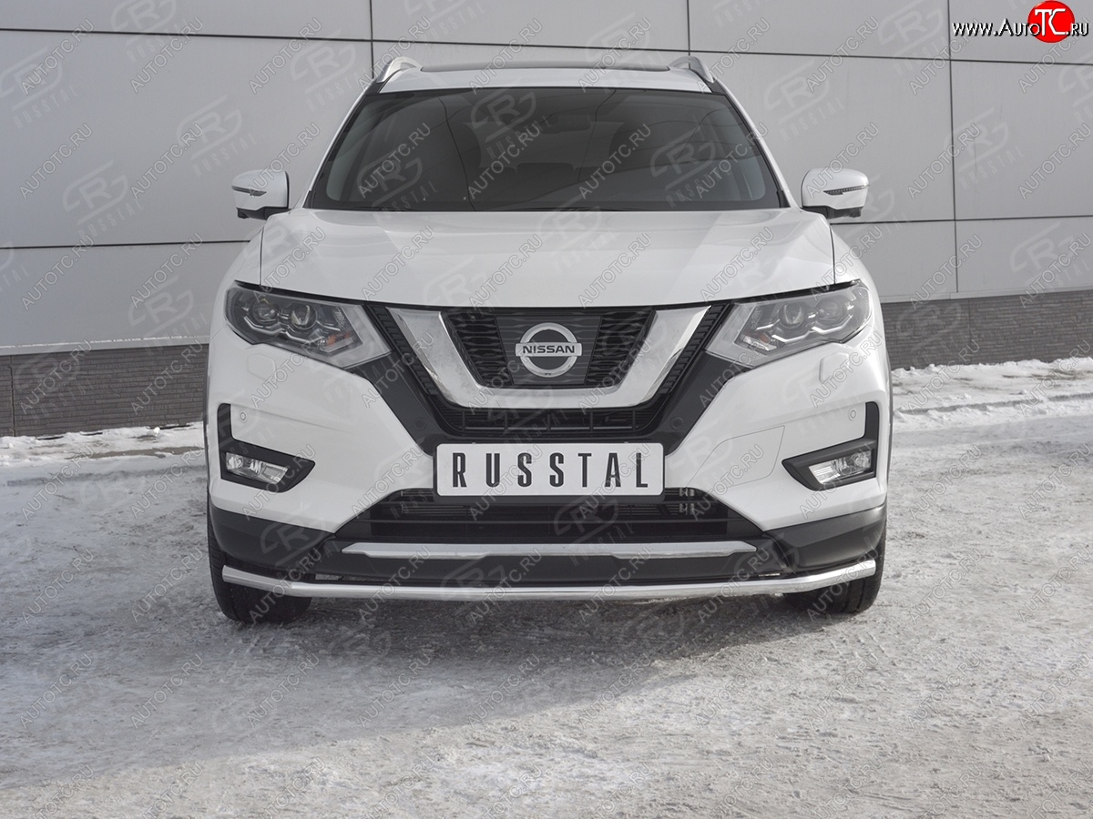 13 749 р. Защита переднего бампера (Ø42 мм, нержавейка) SLITKOFF  Nissan X-trail  3 T32 (2013-2018) дорестайлинг  с доставкой в г. Майкоп