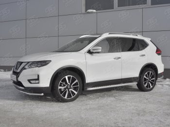 13 749 р. Защита переднего бампера (Ø42 мм, нержавейка) SLITKOFF  Nissan X-trail  3 T32 (2013-2018) дорестайлинг  с доставкой в г. Майкоп. Увеличить фотографию 2