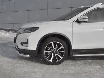 22 599 р. Защита переднего бампера (Ø63 мм с клыками, нержавейка) SLITKOFF  Nissan X-trail  3 T32 (2013-2018) дорестайлинг  с доставкой в г. Майкоп. Увеличить фотографию 3