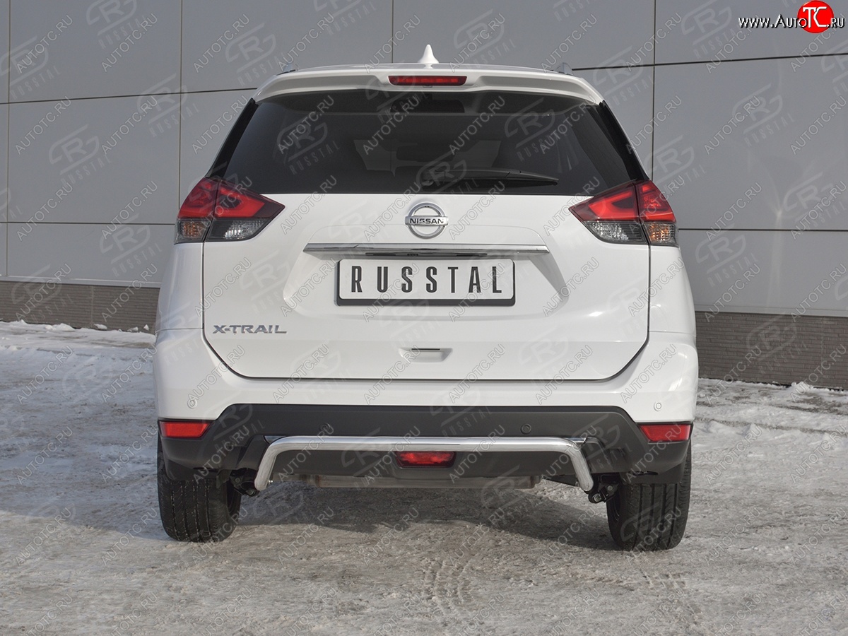 13 999 р. Защита заднего бампера (Ø42 мм волна, нержавейка) SLITKOFF Nissan X-trail 3 T32 рестайлинг (2017-2022)  с доставкой в г. Майкоп