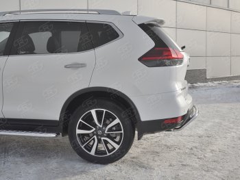 13 999 р. Защита заднего бампера (Ø42 мм волна, нержавейка) SLITKOFF Nissan X-trail 3 T32 рестайлинг (2017-2022)  с доставкой в г. Майкоп. Увеличить фотографию 3