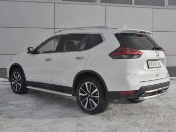 13 999 р. Защита заднего бампера (Ø63 мм, нержавейка) SLITKOFF Nissan X-trail 3 T32 рестайлинг (2017-2022)  с доставкой в г. Майкоп. Увеличить фотографию 2