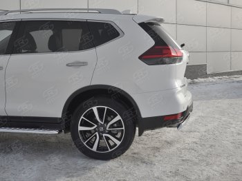11 549 р. Защита заднего бампера (Ø75x42 мм, нержавейка) Russtal Nissan X-trail 3 T32 рестайлинг (2017-2022)  с доставкой в г. Майкоп. Увеличить фотографию 3