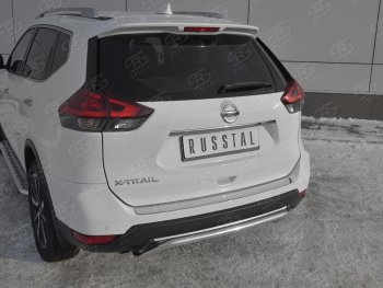 1 389 р. Защитная накладка заднего бампера Russtal Nissan X-trail 3 T32 рестайлинг (2017-2022) (Зеркальная поверхность)  с доставкой в г. Майкоп. Увеличить фотографию 2