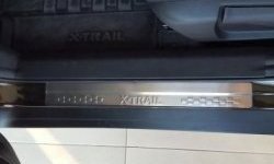 2 399 р. Накладки на порожки автомобиля СТ v2 Nissan X-trail 3 T32 рестайлинг (2017-2022)  с доставкой в г. Майкоп. Увеличить фотографию 2