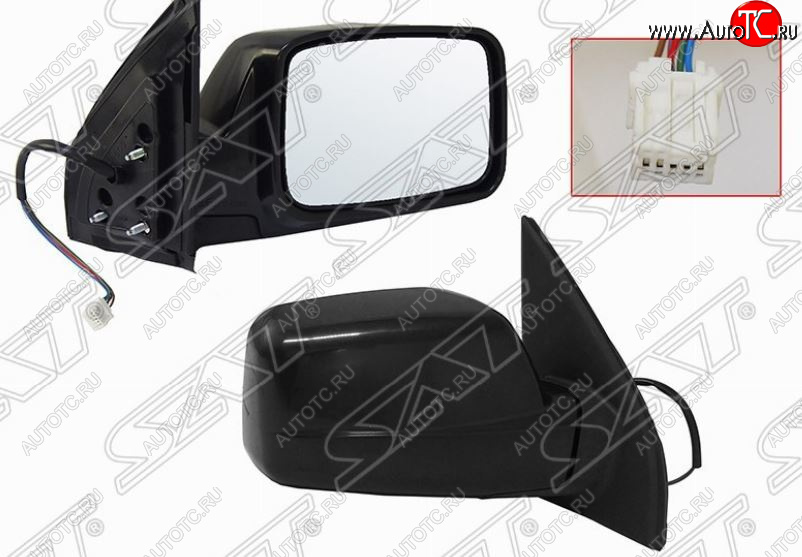 2 099 р. Боковое правое зеркало заднего вида SAT (3 контакта)  Nissan X-trail  1 T30 (2000-2003) дорестайлинг (Неокрашенное)  с доставкой в г. Майкоп