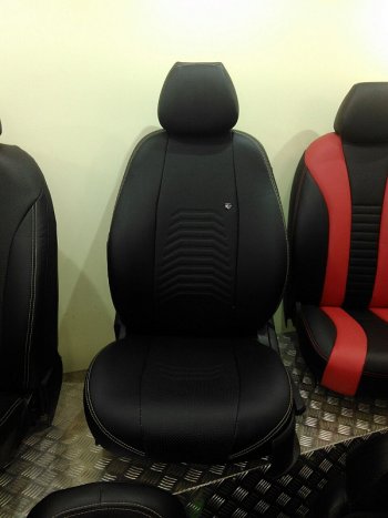 12 799 р. Чехлы для сидений Lord Autofashion Денвер (экокожа)  Nissan X-trail  2 T31 (2007-2015) дорестайлинг, рестайлинг (Чёрный, вставка чёрная)  с доставкой в г. Майкоп. Увеличить фотографию 6