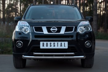 16 899 р. Защита переднего бампера (2 трубы Ø63 и 42 мм, нержавейка) SLITKOFF  Nissan X-trail  2 T31 (2010-2015) рестайлинг  с доставкой в г. Майкоп. Увеличить фотографию 3