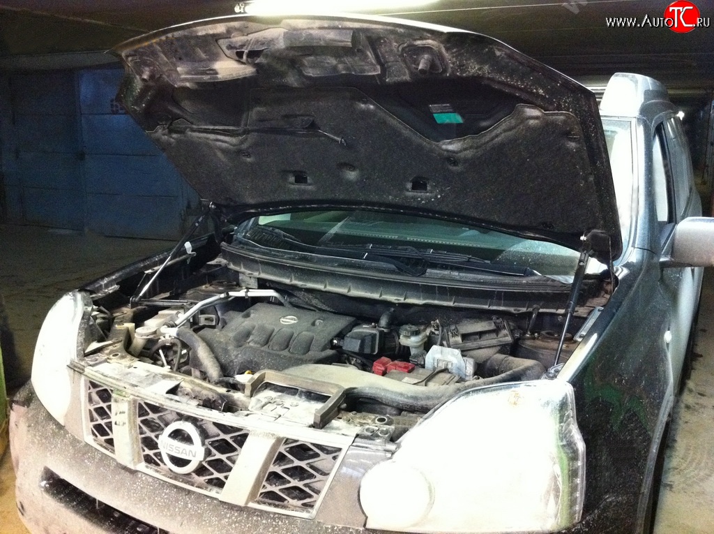 4 099 р. Упор капота Sport Nissan X-trail 2 T31 дорестайлинг (2007-2011)  с доставкой в г. Майкоп