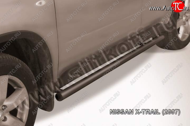 9 899 р. Защита порогов Slitkoff  Nissan X-trail  2 T31 (2007-2011) дорестайлинг (Цвет: серебристый)  с доставкой в г. Майкоп