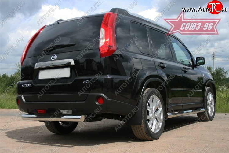 14 219 р. Защита заднего бампера с проступью Souz-96 (d76) Nissan X-trail 2 T31 рестайлинг (2010-2015)  с доставкой в г. Майкоп