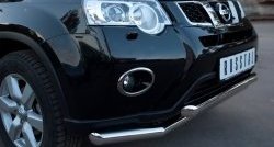 17 649 р. Защита переднего бампера (2 трубыØ63 мм, нержавейка) SLITKOFF  Nissan X-trail  2 T31 (2010-2015) рестайлинг  с доставкой в г. Майкоп. Увеличить фотографию 2