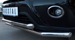 17 649 р. Защита переднего бампера (2 трубыØ63 мм, нержавейка) SLITKOFF  Nissan X-trail  2 T31 (2010-2015) рестайлинг  с доставкой в г. Майкоп. Увеличить фотографию 3