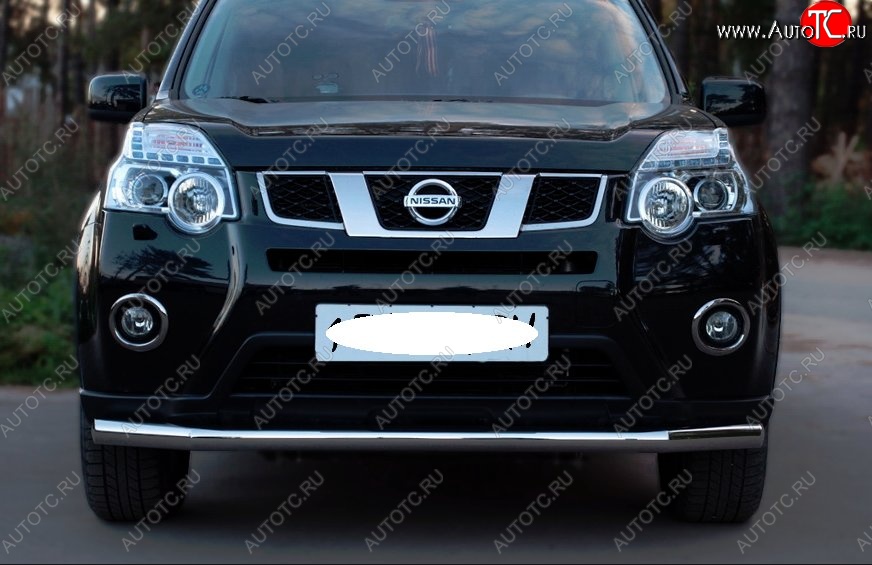 14 599 р. Защита переднего бампера (Ø63 мм, нержавейка) SLITKOFF Nissan X-trail 2 T31 рестайлинг (2010-2015)  с доставкой в г. Майкоп